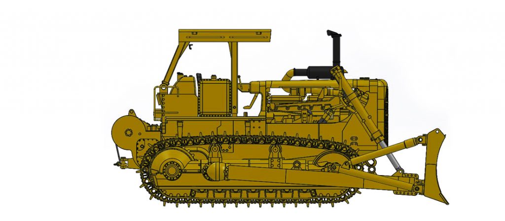 Cat D8K with Open ROPS, A-Blade & Cat 58 Winch